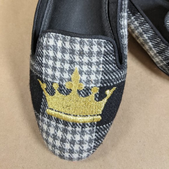 Deesigns by Dee Ocleppo Black & Grey Houndstooth Women's Loafer Flats 8M - Picture 3 of 16